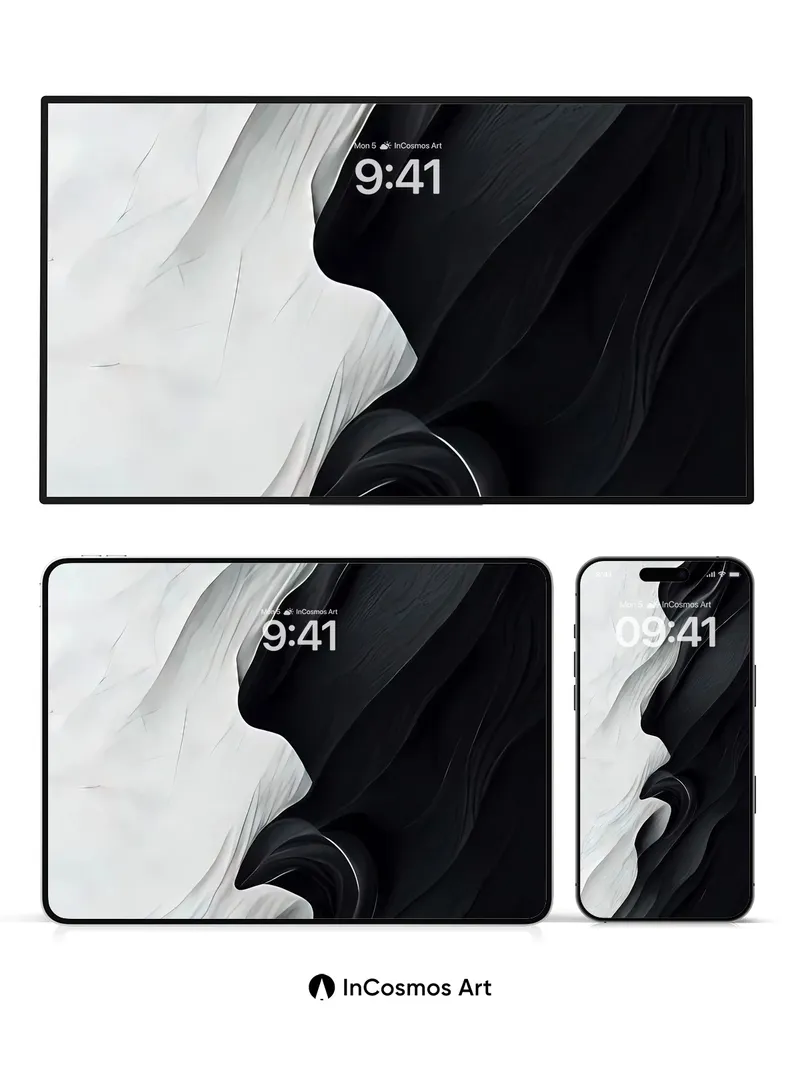 Shadowed Wave Wallpaper with Marbled Depth