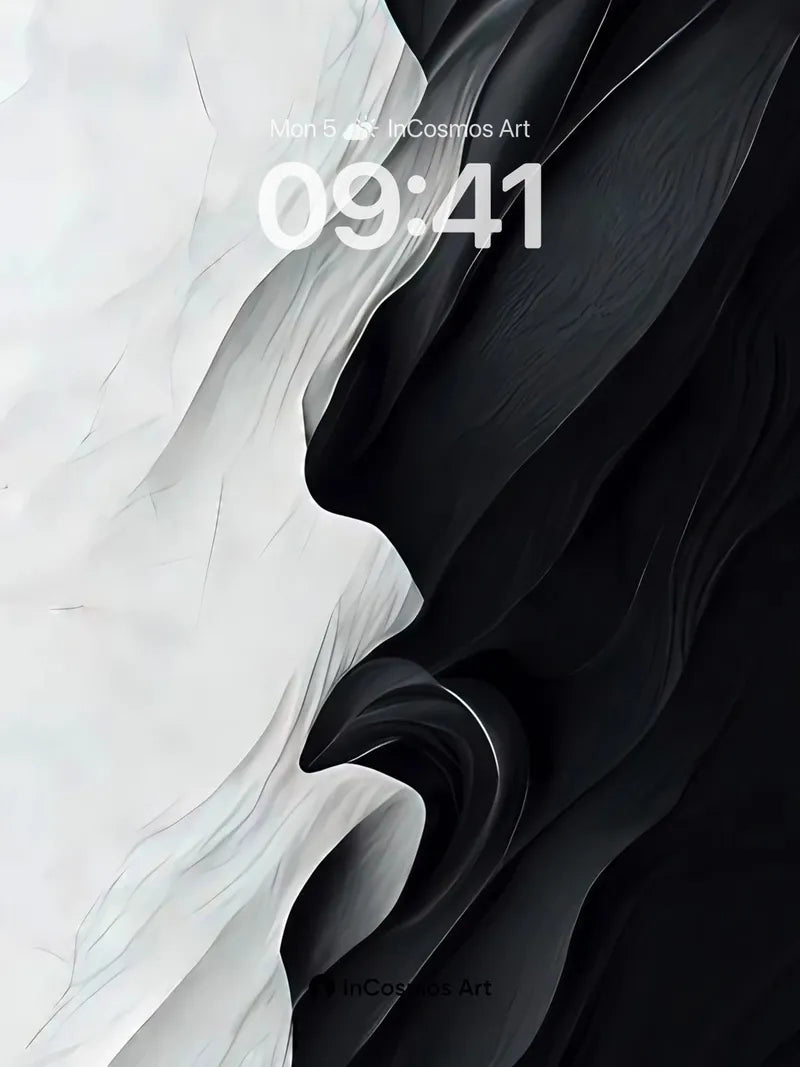 Shadowed Wave Wallpaper with Marbled Depth