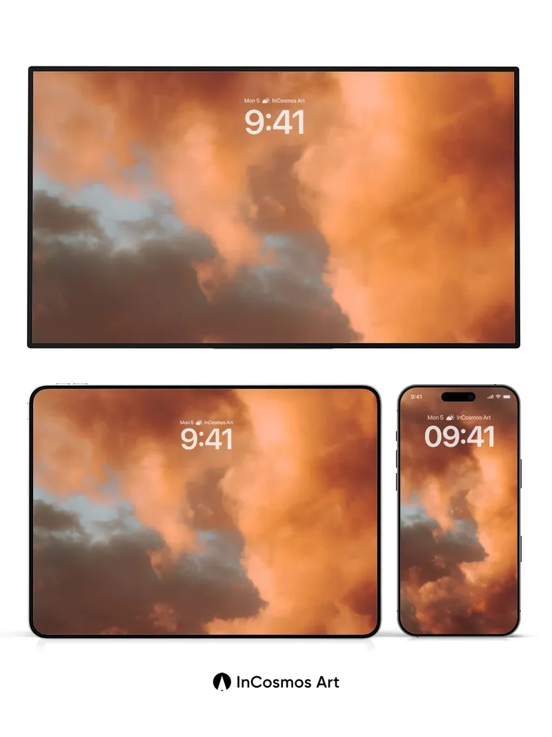 Crimson Storm Wallpaper with Golden Veins