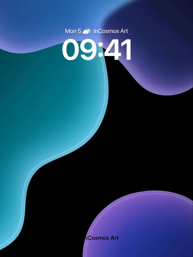 Luminous Abyss Wallpaper with Floating Forms