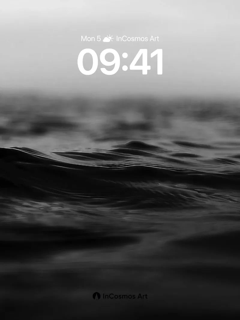 Serenity of Still Waters Wallpaper in Monochrome Depth