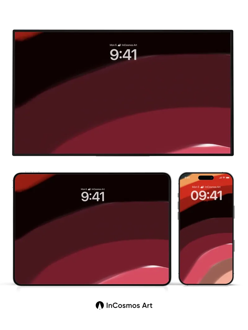 Crimson Horizon Wallpaper with Velvet Depth