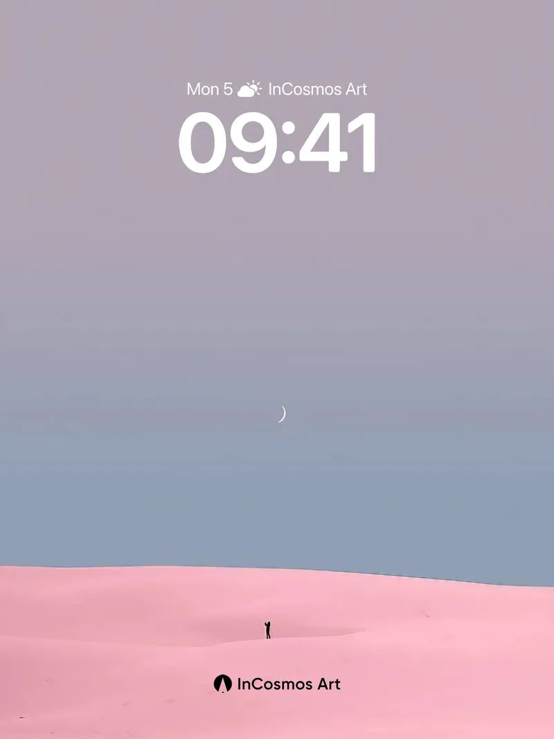 Serenity Sand Dune Wallpaper with Crescent Moon