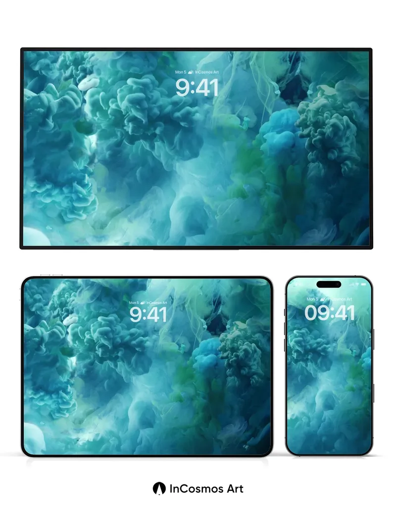 Abyssal Bloom Wallpaper with Bioluminescent Veils