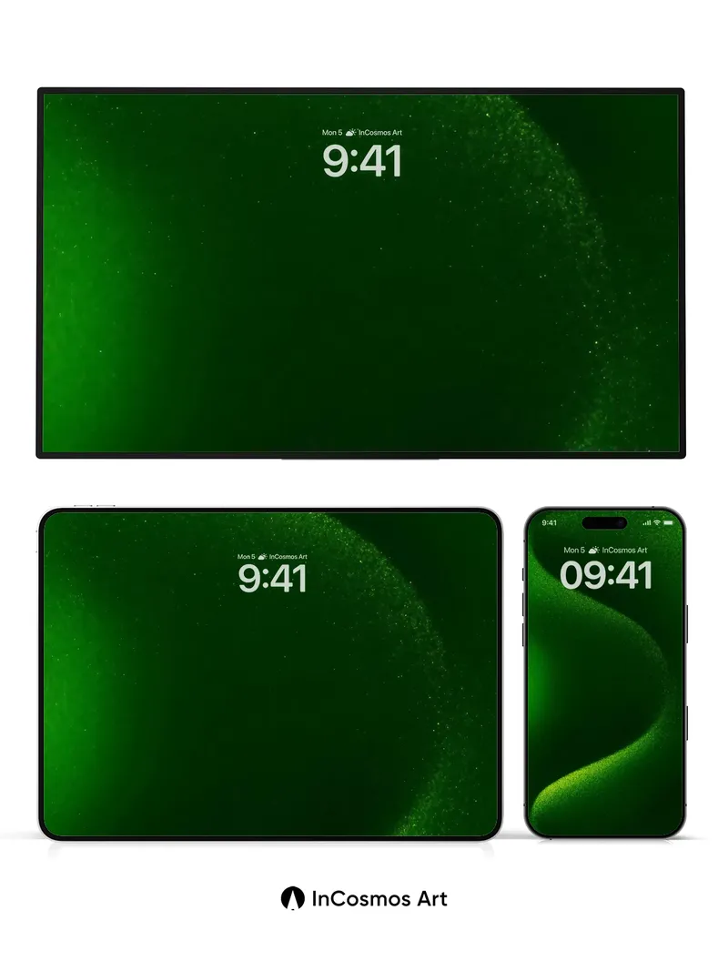 Emerald Pulse Wallpaper with Living Light