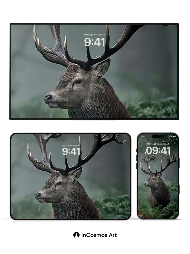 Mystic Grove Wallpaper with Antlered Silence