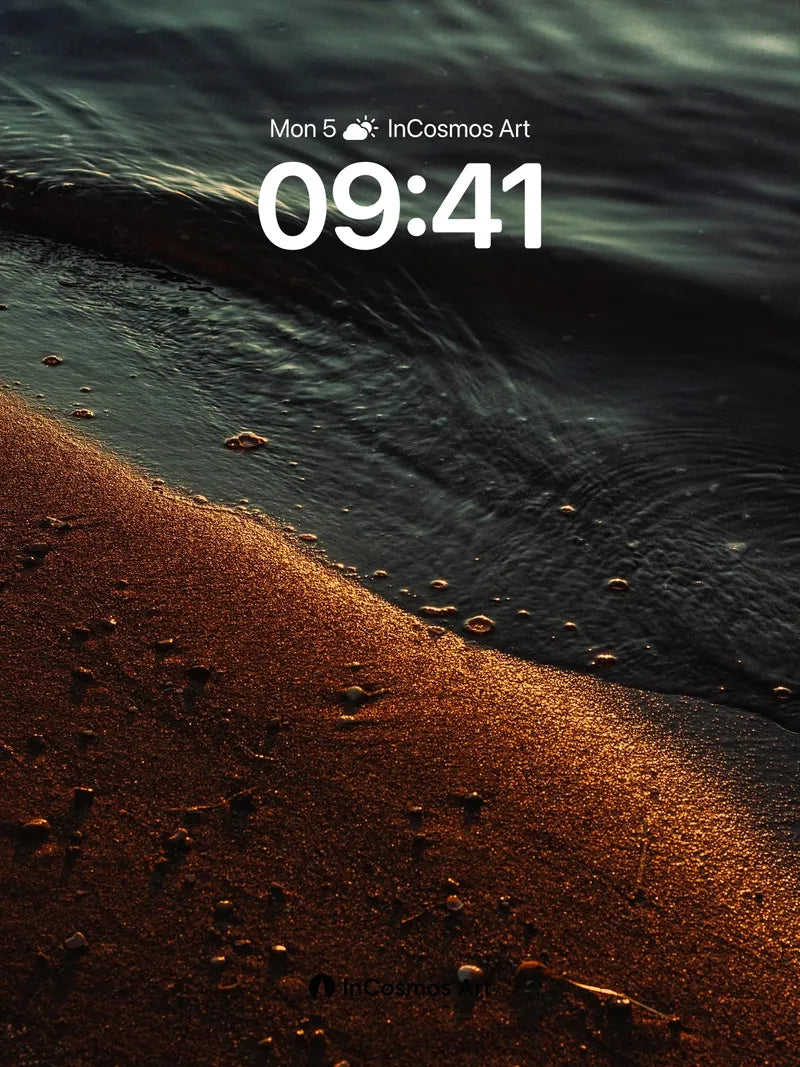 Golden Edge Wallpaper with Whispering Tides