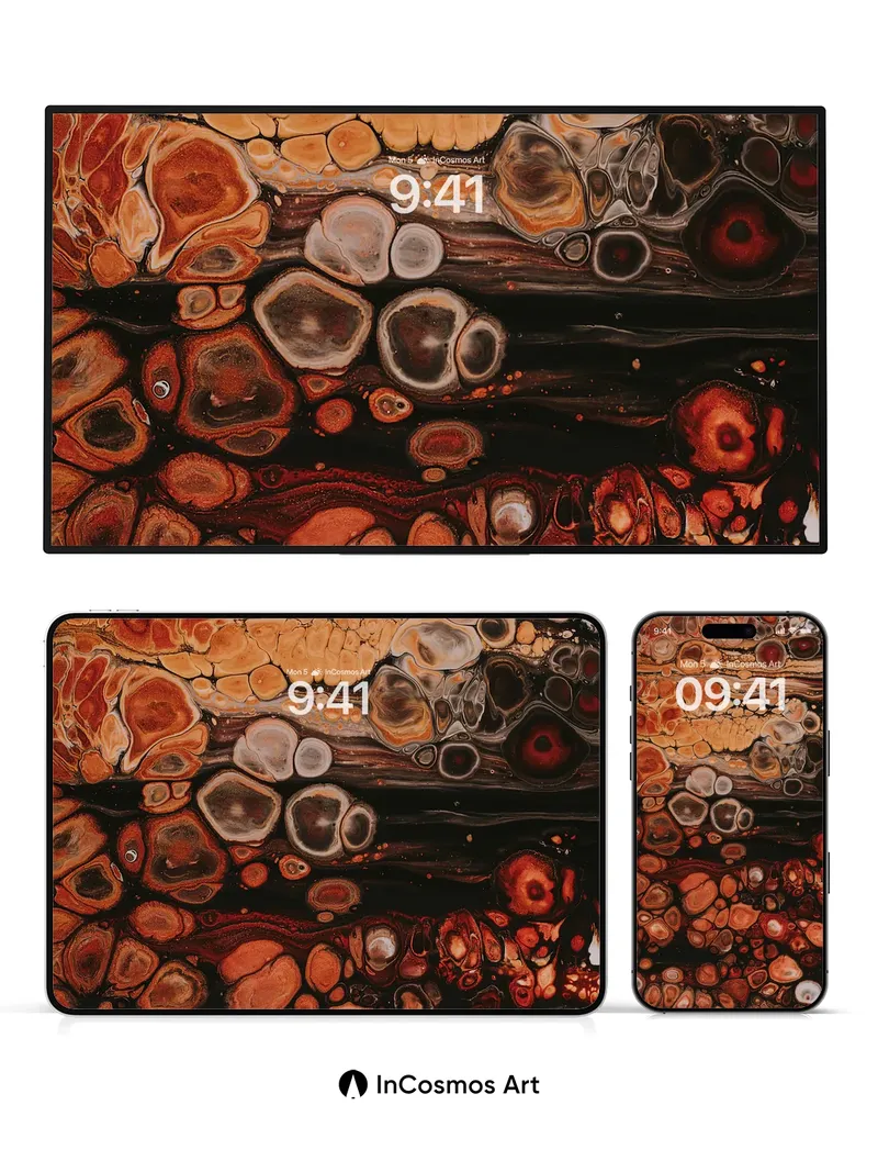 Obsidian Bloom Wallpaper with Volcanic Veins