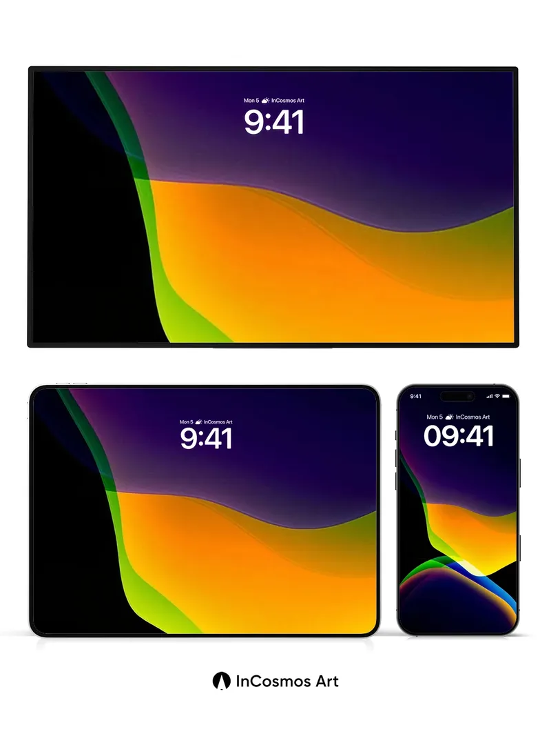 Luminous Flow Wallpaper with Chromatic Depth