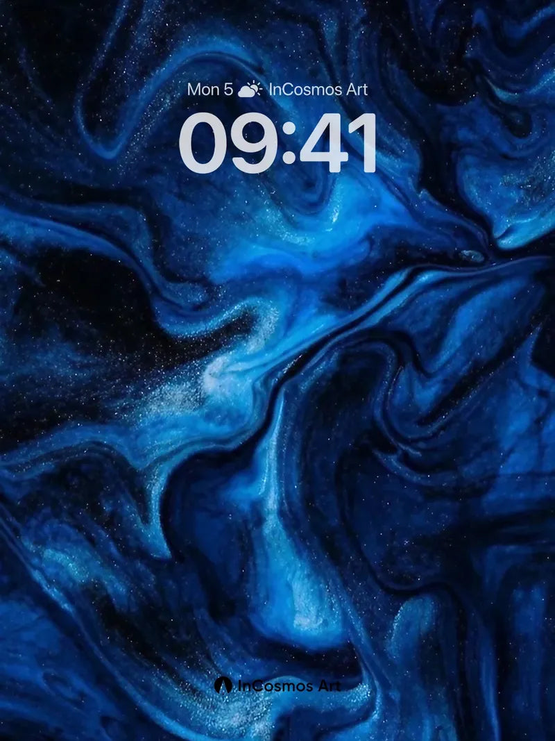 Cosmic Ink Wallpaper with Starlight Veins