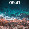 Turquoise Fury Wallpaper with Cracked Stone Edge wallpaper for iPhone, iPad & Mac