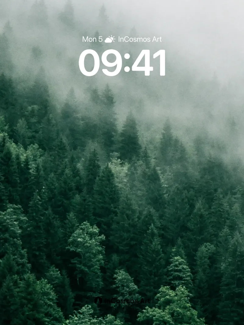 Whispering Pine Wallpaper in Misty Hush