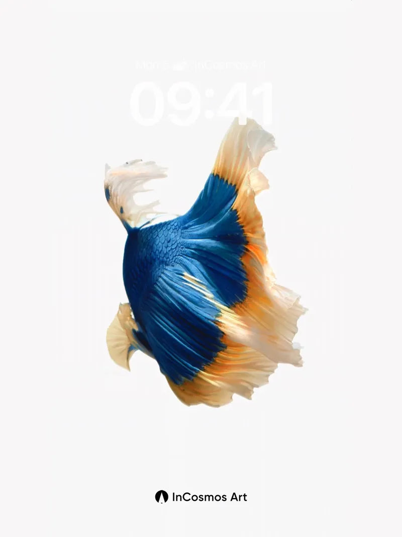 Sapphire Drift Wallpaper with Feathers of Light wallpaper for iPhone, iPad & Mac