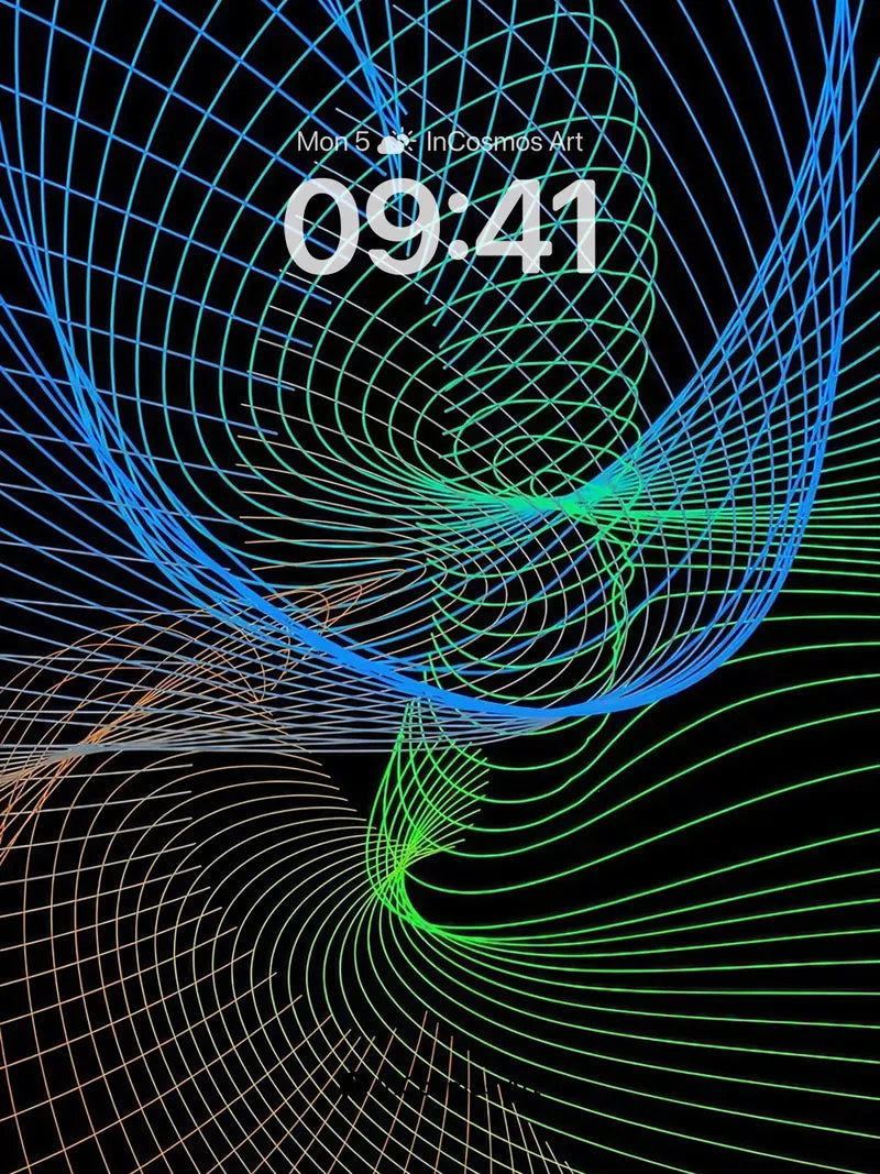 Neon Lattice Wallpaper with Cosmic Drift