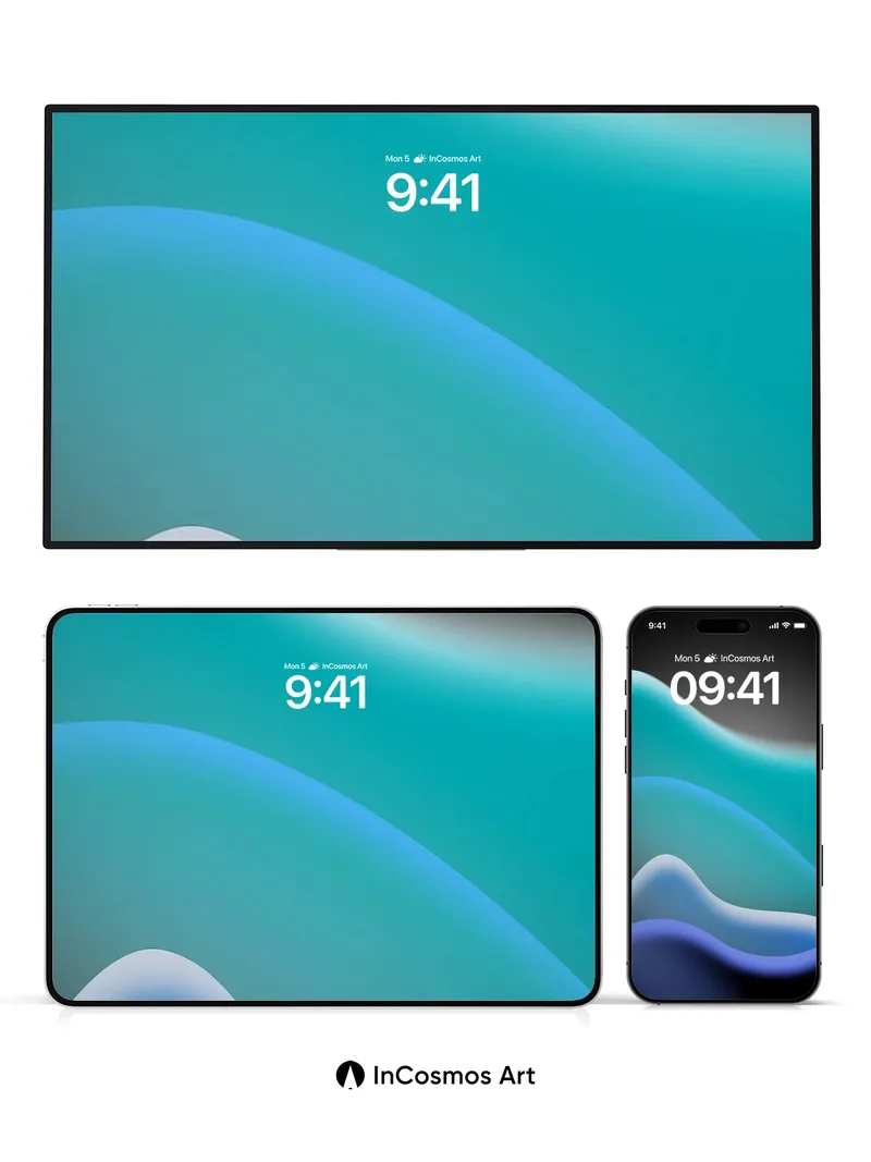 Serenity Wave Wallpaper with Liquid Light