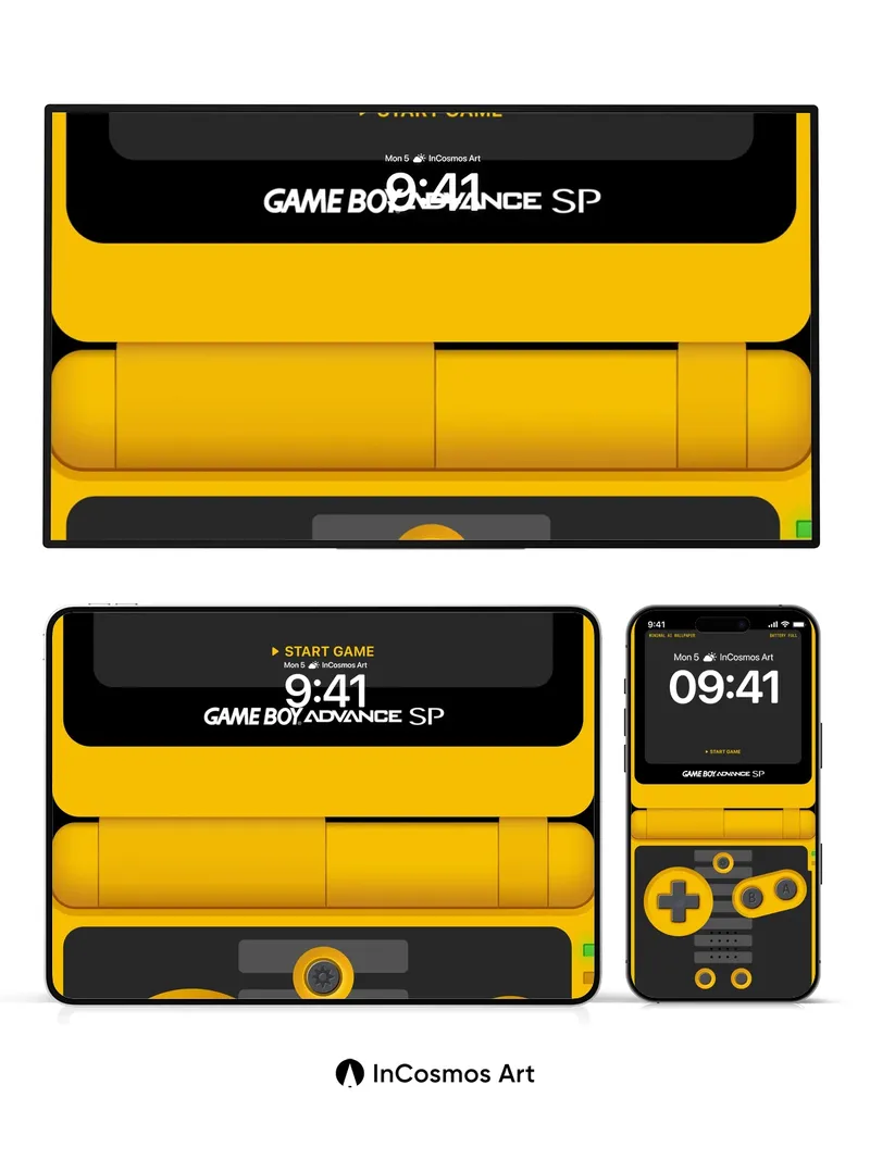 Nostalgic Pixel Glow Wallpaper with Retro Game Console