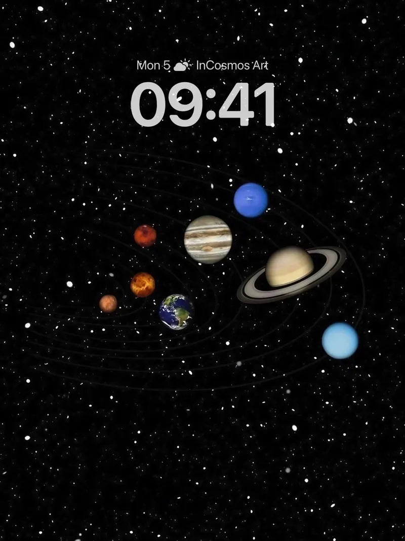 Cosmic Whispers Wallpaper with Celestial Orbits