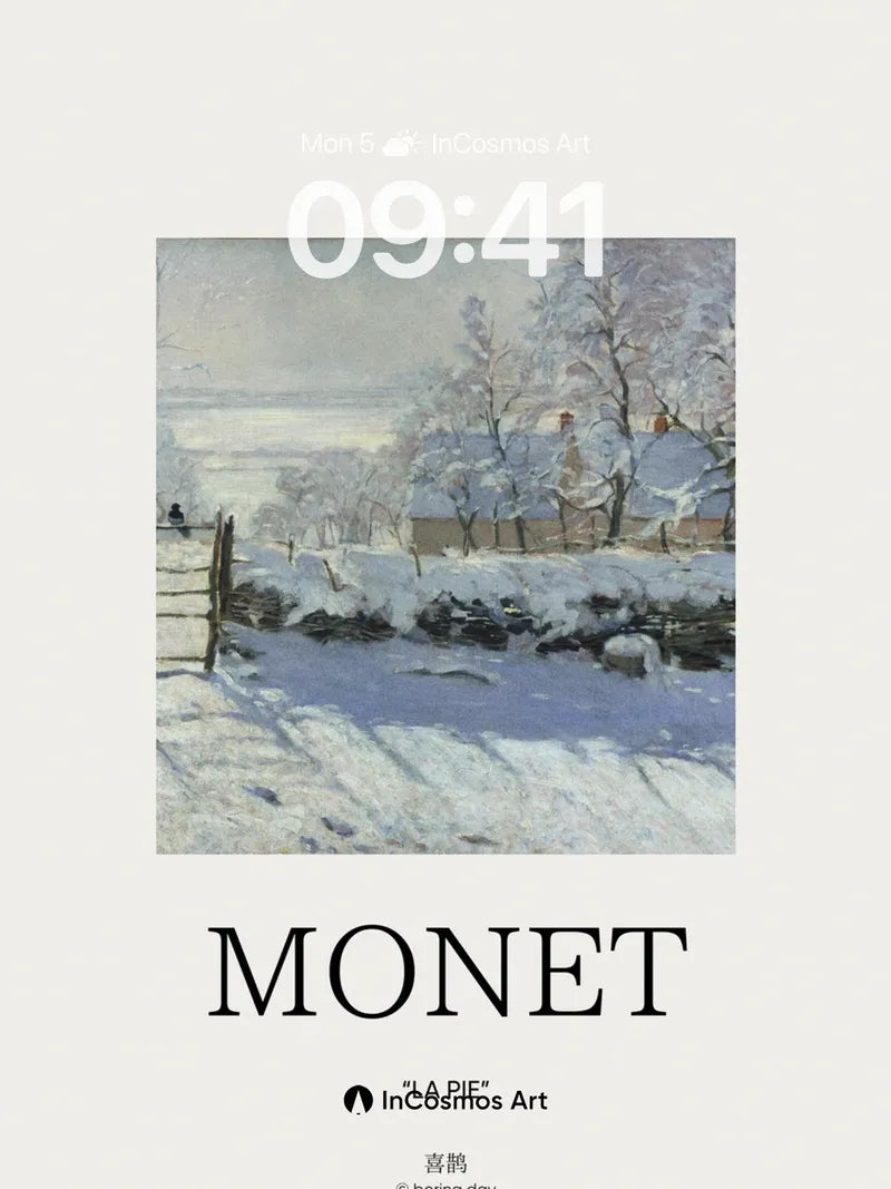 Winter Hush Wallpaper with Monet's Touch