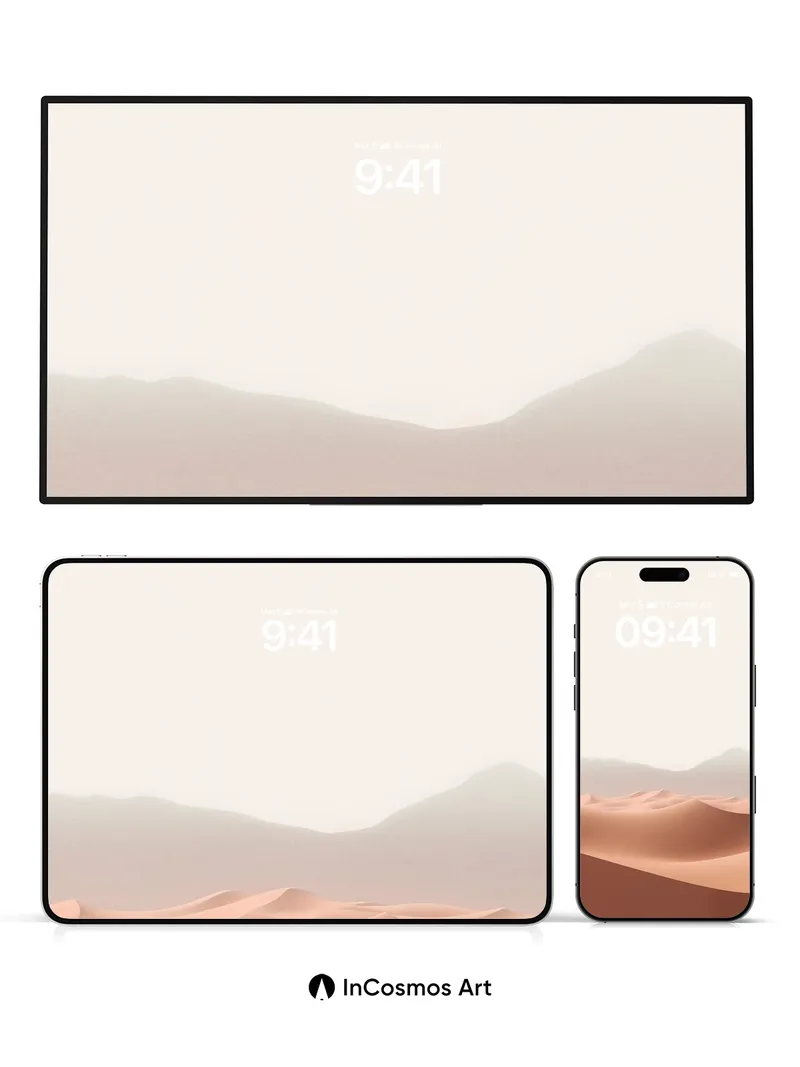 Serenity Dunes Wallpaper with Hazy Horizons