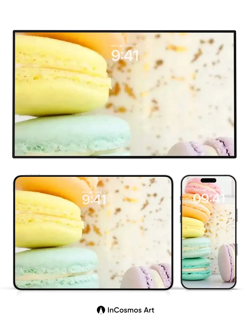 Pastel Cascade Wallpaper with Macaron Hues