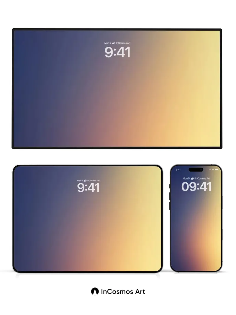 Serenity Gradient Wallpaper with Golden Hush