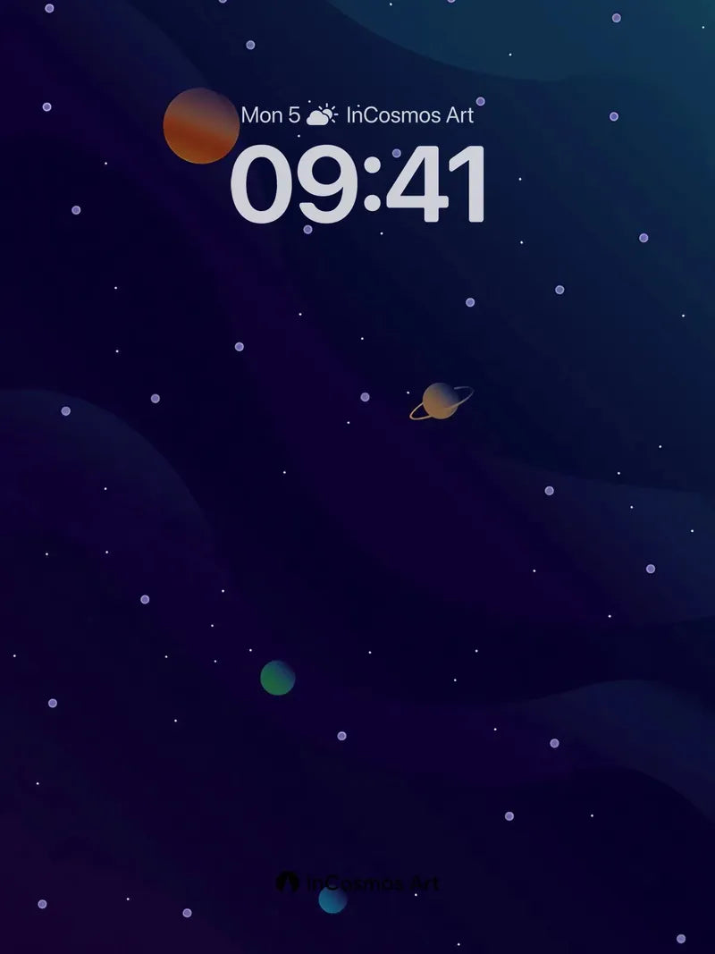 Cosmic Hush Wallpaper with Floating Orbs