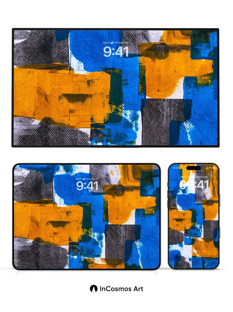 Electric Pulse Wallpaper with Textured Blocks