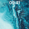 Oceanic Veil Wallpaper with Golden Drift wallpaper for iPhone, iPad & Mac