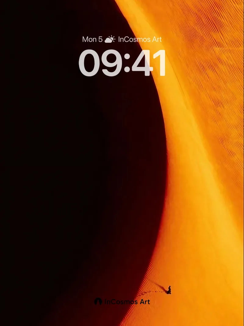 Surreal Sand Dune Wallpaper with Silhouette Flight