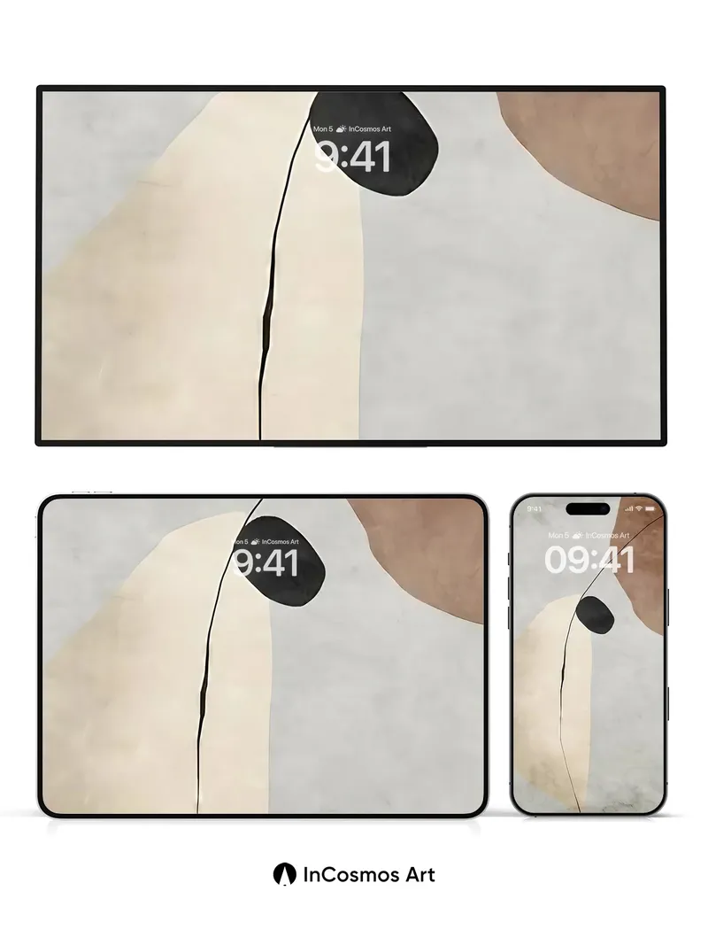 Serenity Stone Wallpaper with Floating Line