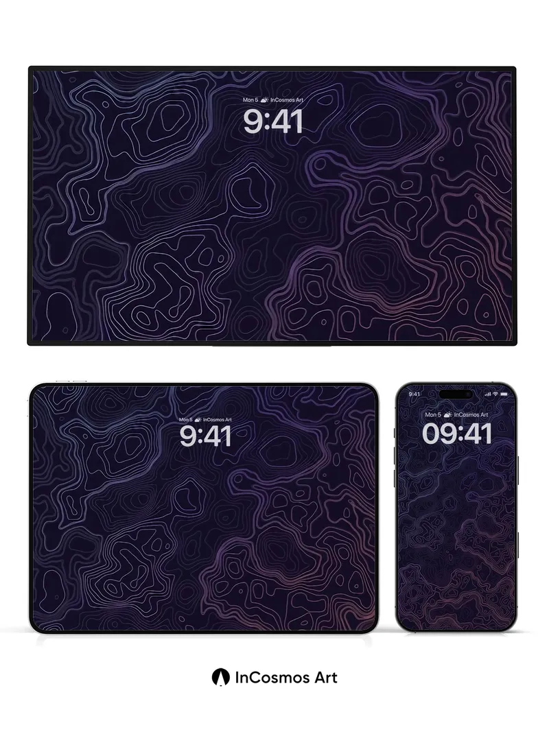 Nocturnal Contour Wallpaper with Whispering Lines