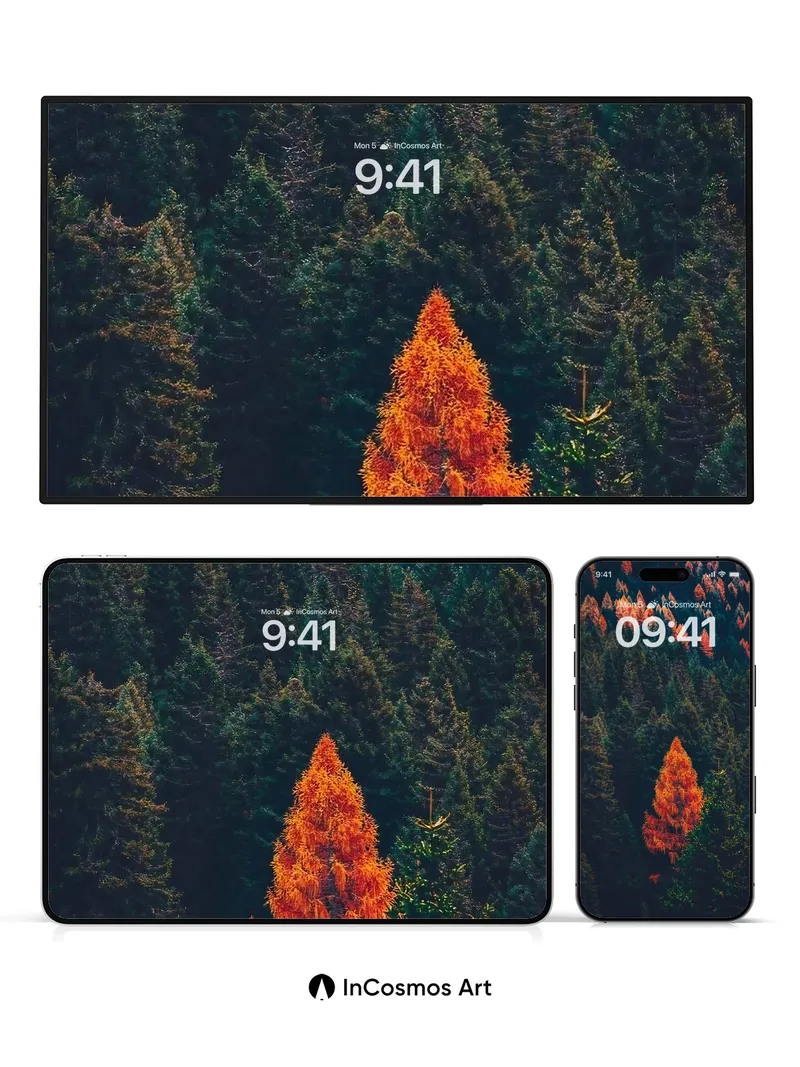 Autumn Ember Wallpaper with Fiery Solitude