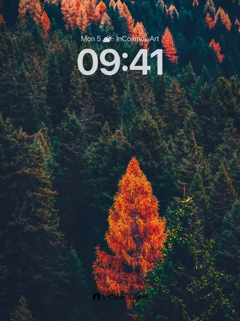 Autumn Ember Wallpaper with Fiery Solitude