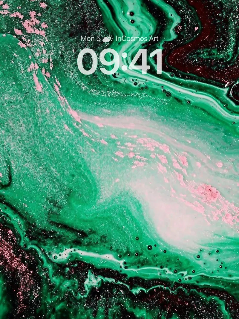 Emerald Veil Wallpaper with Cosmic Speckles