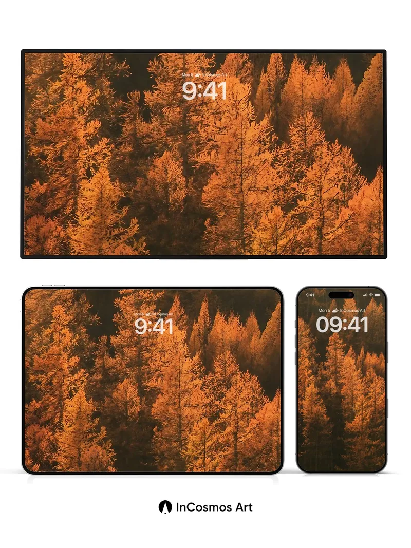 Autumn Ember Wallpaper with Golden Canopy