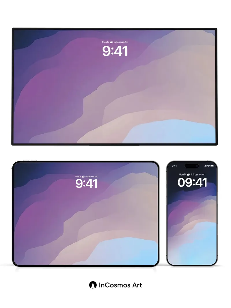 Ethereal Gradient Wallpaper with Floating Light Veils