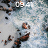 Turbulent Coastline Wallpaper with Foaming Whispers wallpaper for iPhone, iPad & Mac