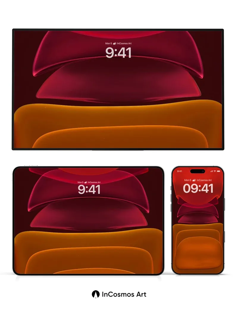 Luminous Fold Wallpaper with Deep Ember Glow