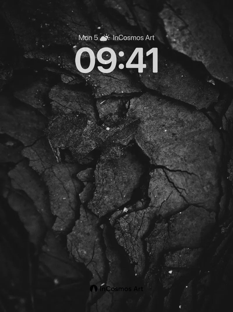 Dark Earth Cracks Wallpaper with Hidden Depths