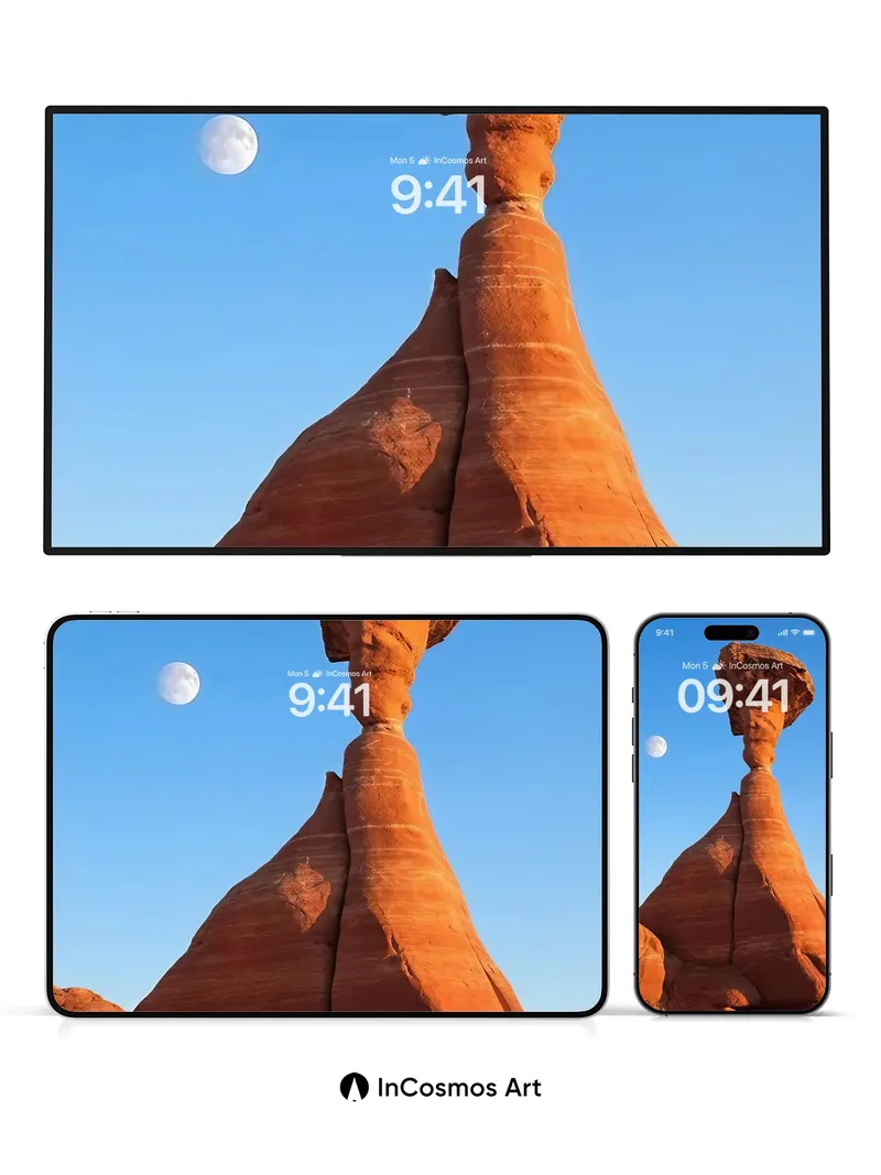 Desert Whisper Wallpaper with Moonlit Spire