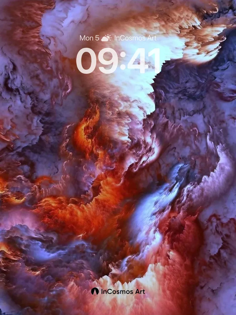 Crimson Storm Wallpaper with Ethereal Light Veins wallpaper for iPhone, iPad & Mac