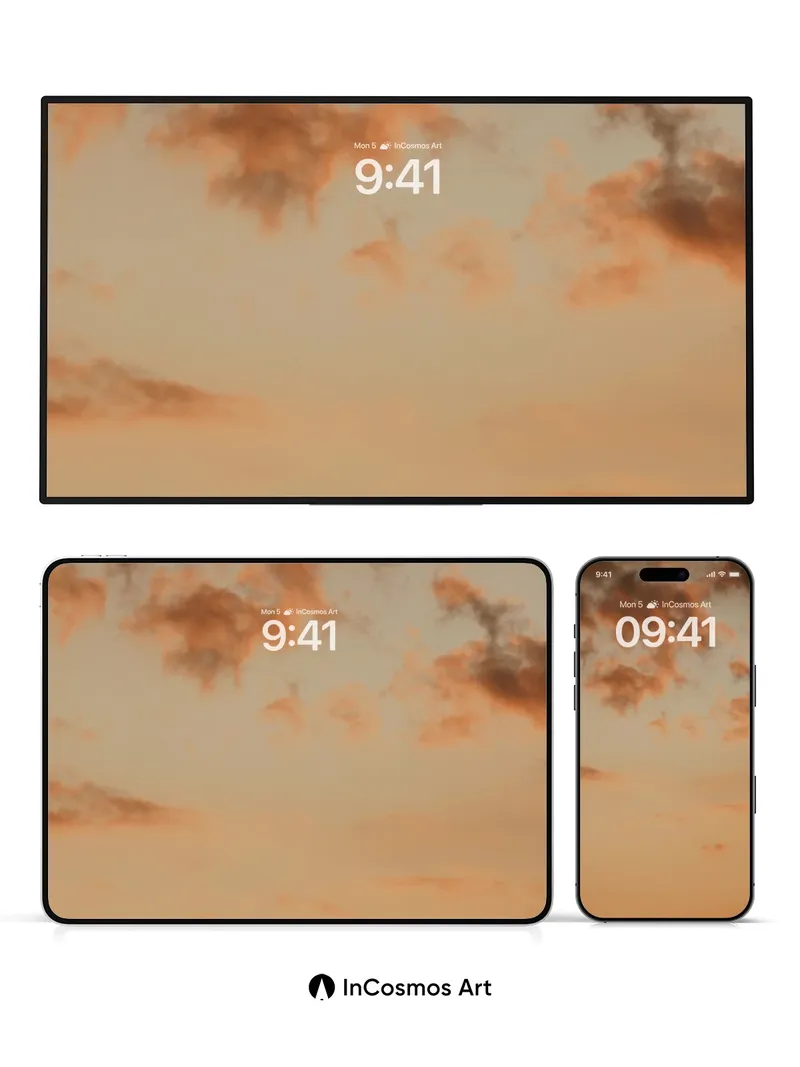 Crimson Horizon Wallpaper with Drifting Smoke