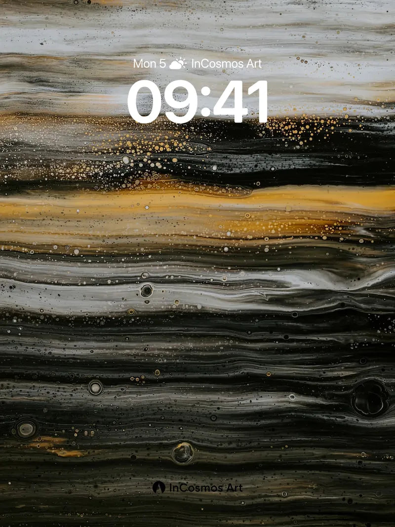 Obsidian Mirage Wallpaper with Golden Veins