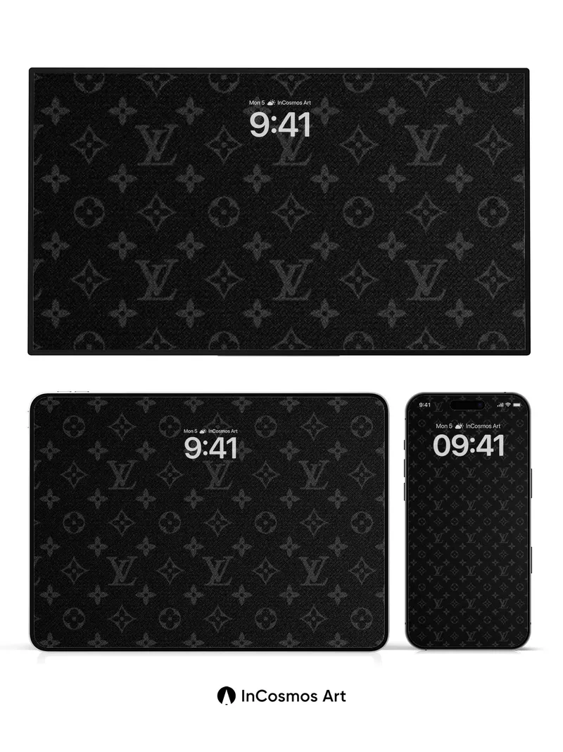 Monochrome Monogram Wallpaper with Subtle Texture