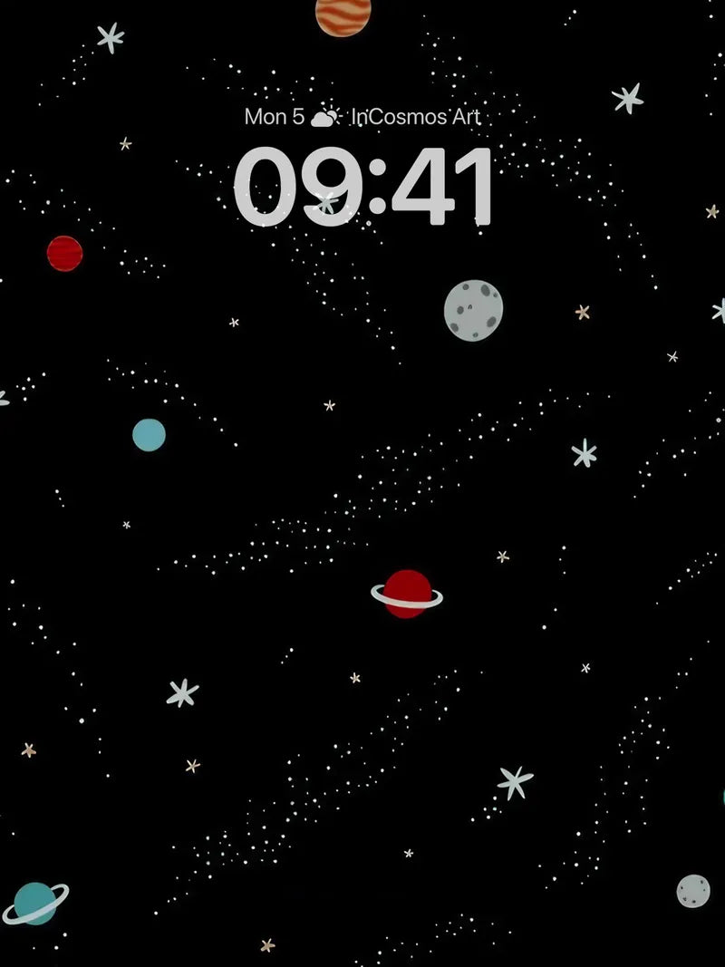 Whimsical Galaxy Wallpaper with Playful Planets