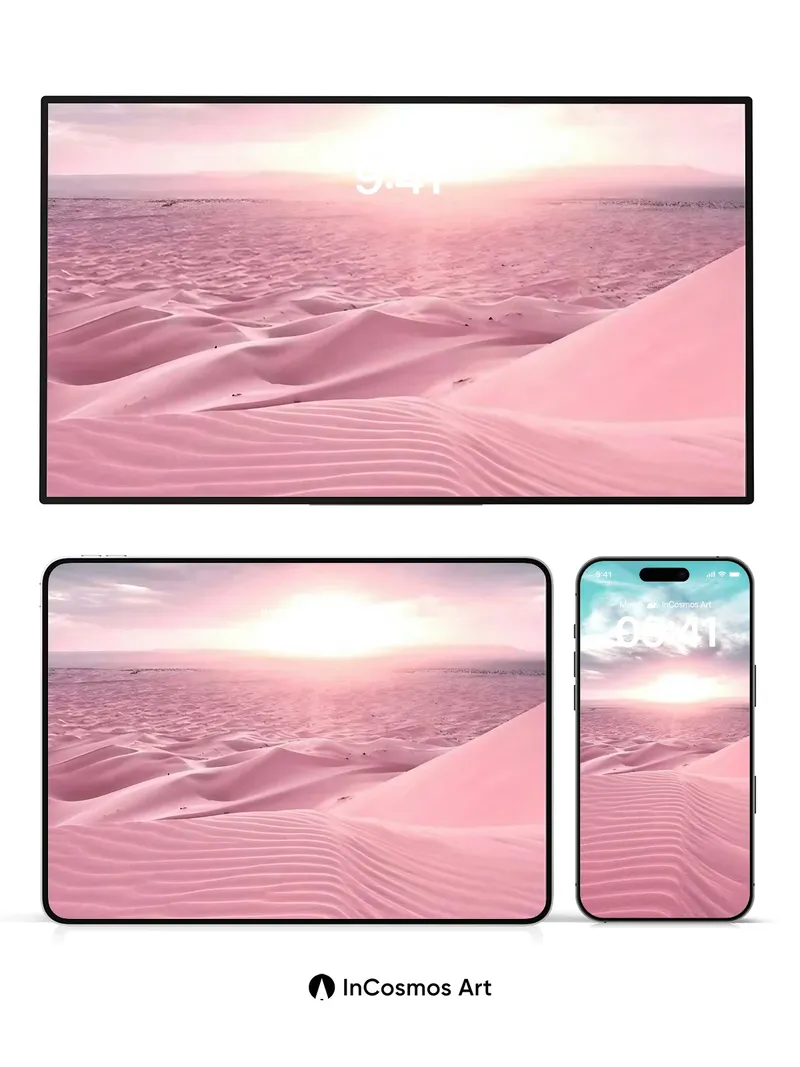 Serenity Dune Wallpaper with Pastel Horizon