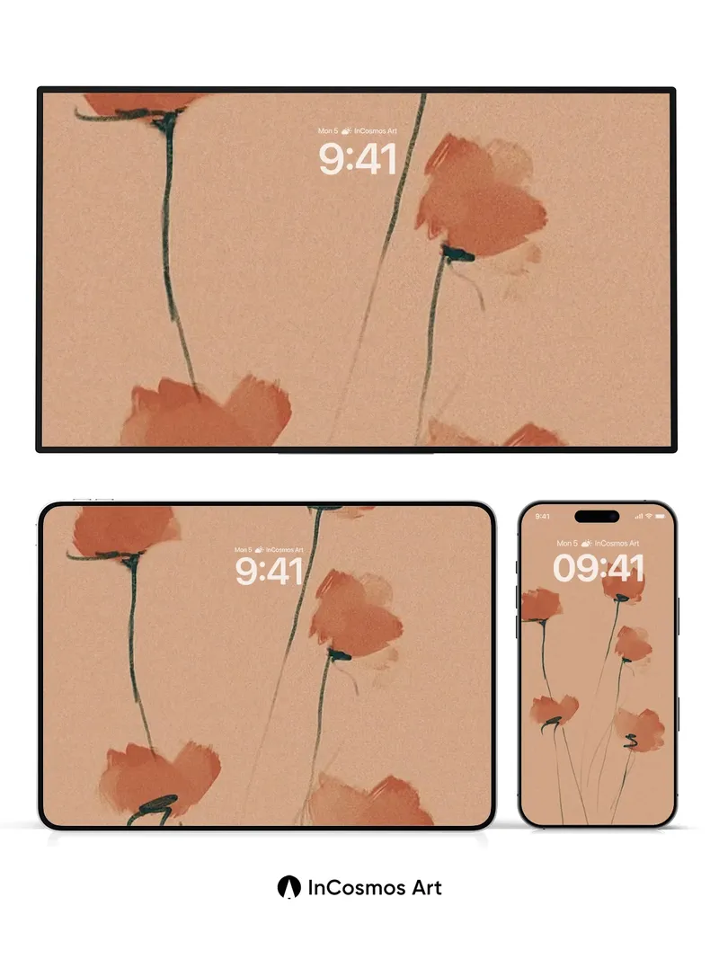 Earthy Hush Wallpaper with Whispering Stems