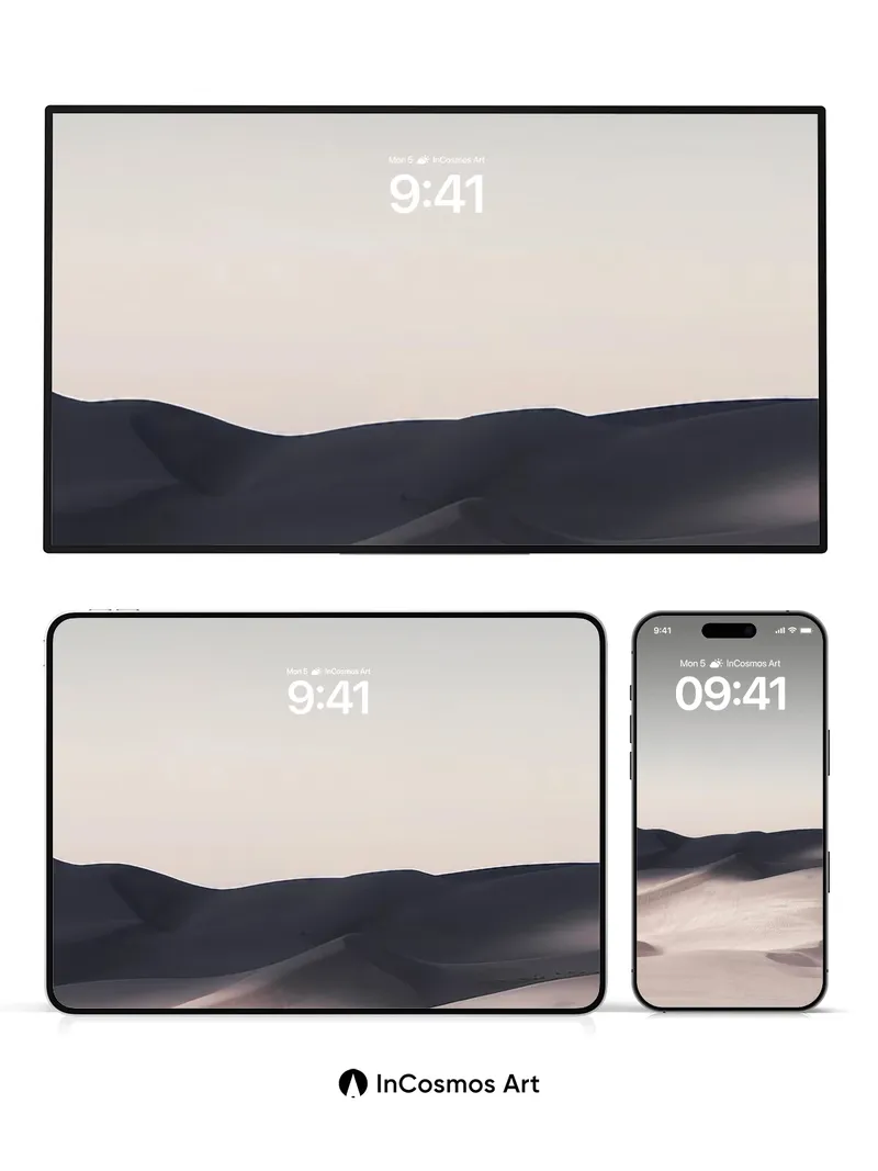 Silent Dune Wallpaper with Shadowed Horizons