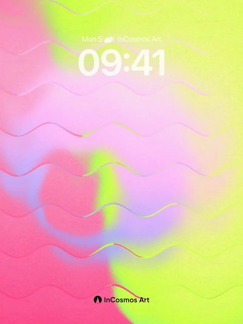Neon Pulse Wallpaper with Wavy Light Traces