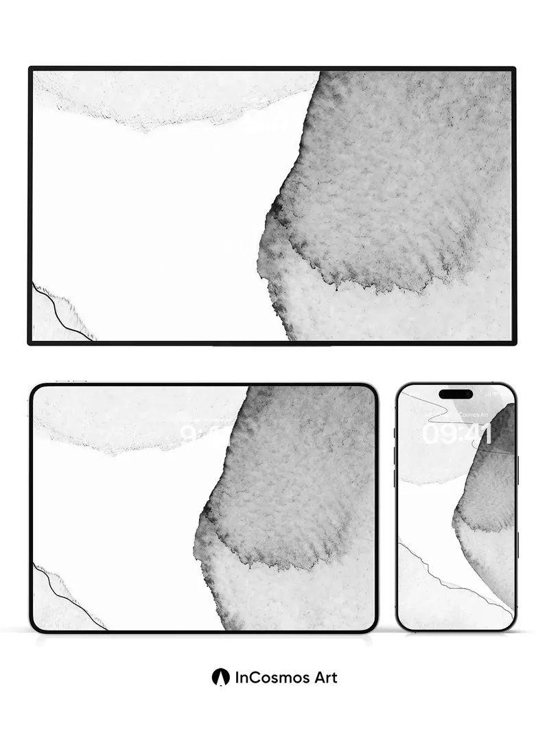 Serenity Ink Wallpaper with Floating Lines